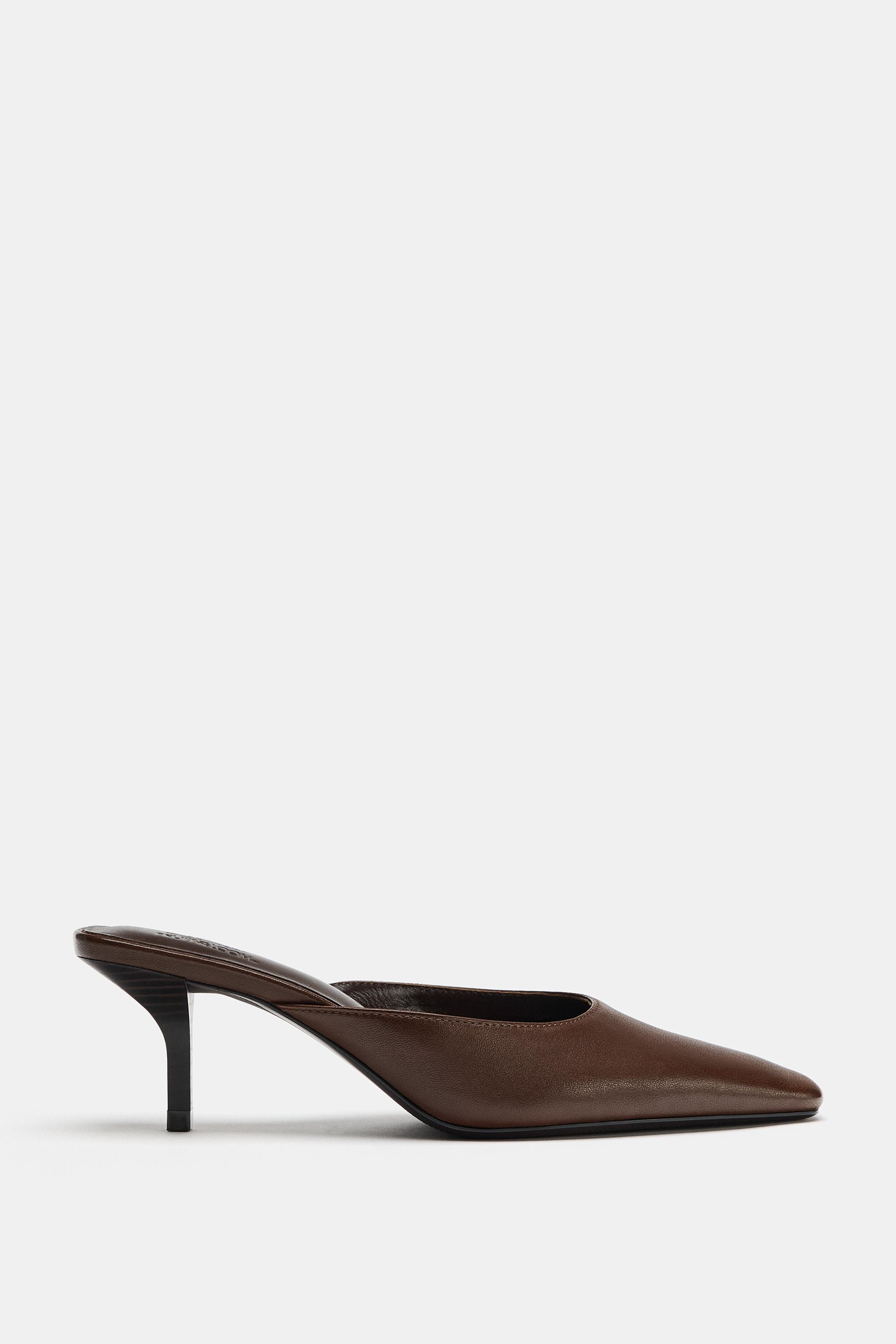 FRUIT OF THE LOOM™ LEATHER MULE HEELS